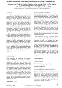 Generation of Uniform Random Numbers using Look up Table as