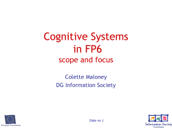 Cognitive Systems in FP6, scope and focus