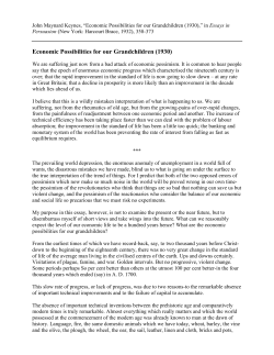 Economic Possibilities for our Grandchildren