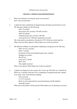 Laboratory evaluation of gastrointestinal diseases (questions)