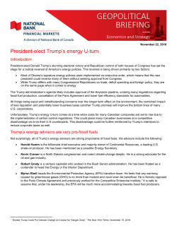 Geopolitical Briefing: President-elect Trump`s energy U