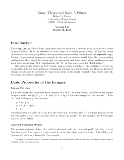 Group Theory and Sage - Sage`s Trac