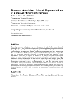 Bimanual Adaptation: Internal Representations of Bimanual