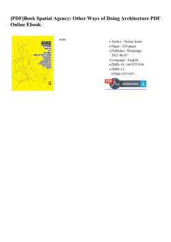 Book Spatial Agency: Other Ways of Doing Architecture PDF