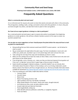 Community Plant and Seed Swap - Pickering Creek Audubon Center