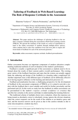 Tailoring of Feedback in Web-Based Learning: The Role of