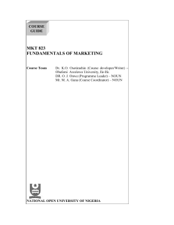 mkt 823 fundamentals of marketing