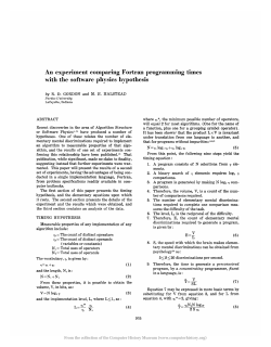 An experiment comparing Fortran programming times with the