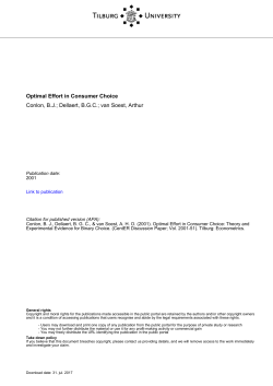 Tilburg University Optimal Effort in Consumer