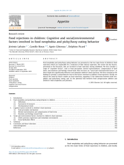 Food rejections in children: Cognitive and social