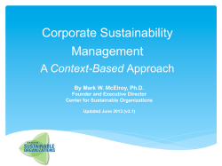 Corporate Sustainability Management