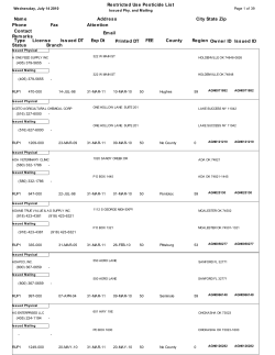 License Type Exp Dt Issued DT FEE County Region Remarks