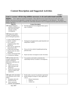 Content Description and Suggested Activities