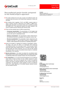 Non-preferred senior bonds compared to the HoldCo/OpCo approach