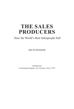 the sales producers - Schneider Sales Management
