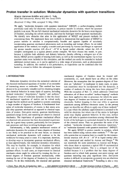 Proton transfer in solution: Molecular dynamics with quantum