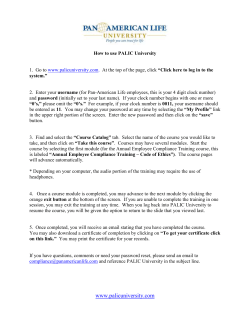 How to use PALIC University