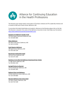 The Sheraton Inner Harbor Hotel is the location of The Basics