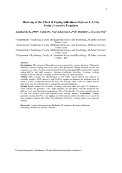 Modeling of the Effect of Coping with Stress Styles on GAD by