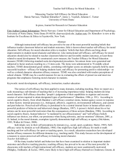 Teacher Moral Efficacy - University of Notre Dame