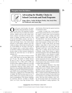 Advocating for Healthy Choice in School Curricula and Food