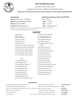 CLASS LIST 2017 Twi-light Show Series