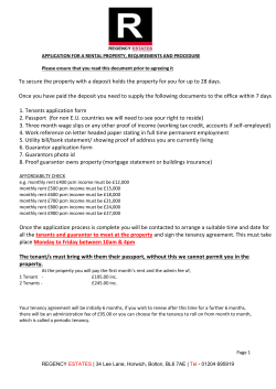 Tenancy Requirement Form