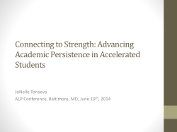 Thesis Revisited - ALP &ndash; Accelerated Learning Program