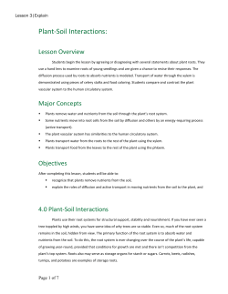 Lesson 3|Explain Plant-Soil Interactions: Lesson Overview Students