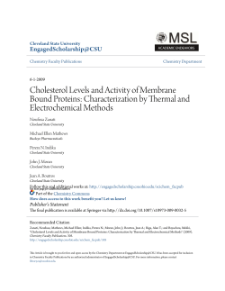 Cholesterol Levels and Activity of Membrane Bound Proteins