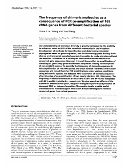 The frequency of chimeric molecules as a