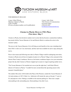Cinema La Placita Moves to TMA Plaza First show: May 5