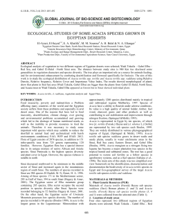 ecological studies of some acacia species grown in egyptian deserts