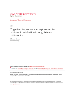 Cognitive dissonance as an explanation for relationship satisfaction