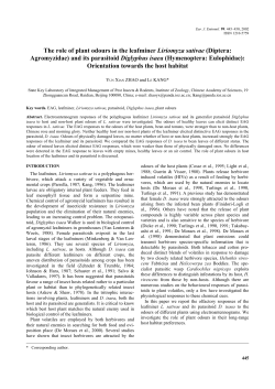 The role of plant odours in the leafminer Liriomyza sativae (Diptera