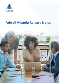 Fairsail Victoria Release Notes