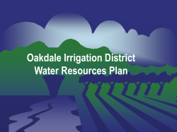 External Issues + Internal Issues - Oakdale Irrigation District Water