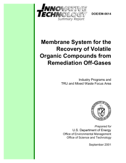 Membrane System for the Recovery of Volatile Organic Compounds