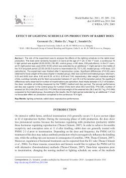 effect of lighting schedule on production of rabbit - RiuNet