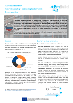 FACTSHEET SLOVENIA Renovation strategy