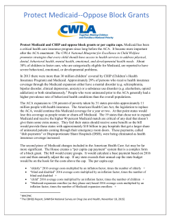 Protect Medicaid--Oppose Block Grants