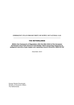 emergency plan for security of supply of natural gas