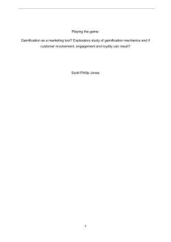 Gamification as a marketing tool? Exploratory study of