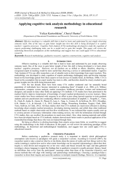 Applying cognitive task analysis methodology in