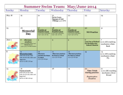 Summer Swim Team: May/June 2014