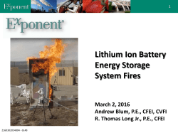 Lithium Ion Battery Energy Storage System Fires