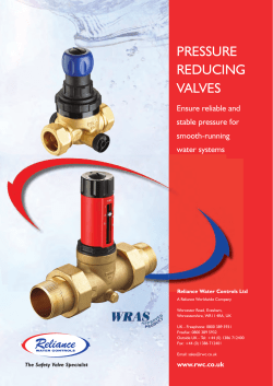 pressure reducing valves