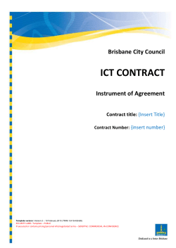 Brisbane City Council ICT Contract Instrument of Agreement
