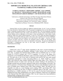 important medicinal plants of chitral gol national park