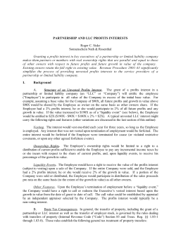 PARTNERSHIP AND LLC PROFITS INTERESTS Roger C. Siske